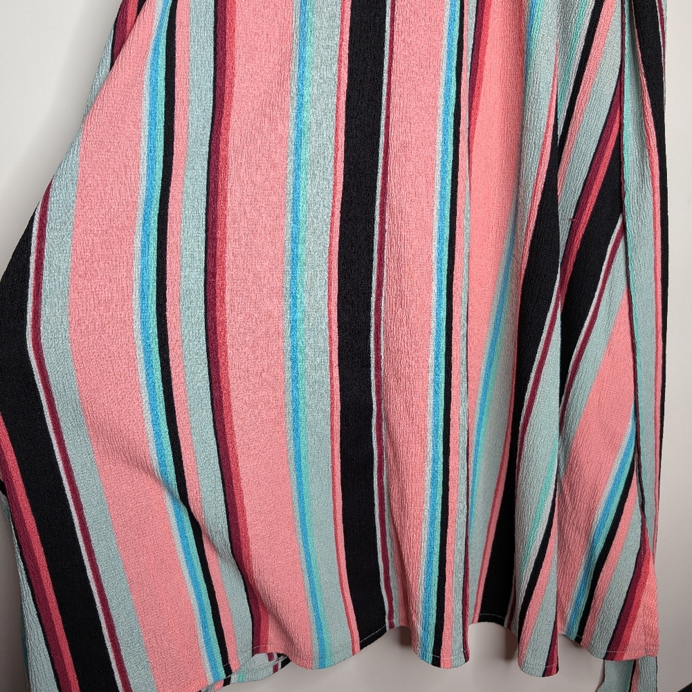 Lane Bryant Women's Pastel Multicolor Button-Front Belted Midi Dress Size 14/16 - Picture 12 of 16